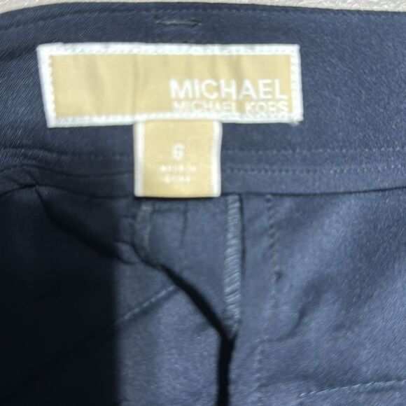 Michael Kors Cady Blue Tuxedo Stripe Ankle Pants Classy Sz 6 NWT - Picture 11 of 12